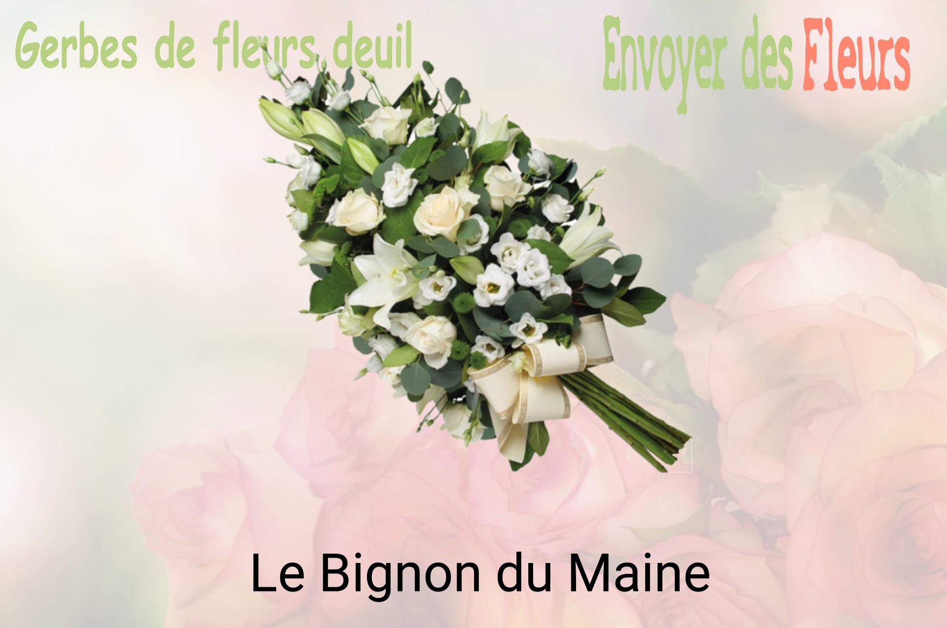 Gerbe de fleurs de deuil livrée à Le Bignon-du-Maine